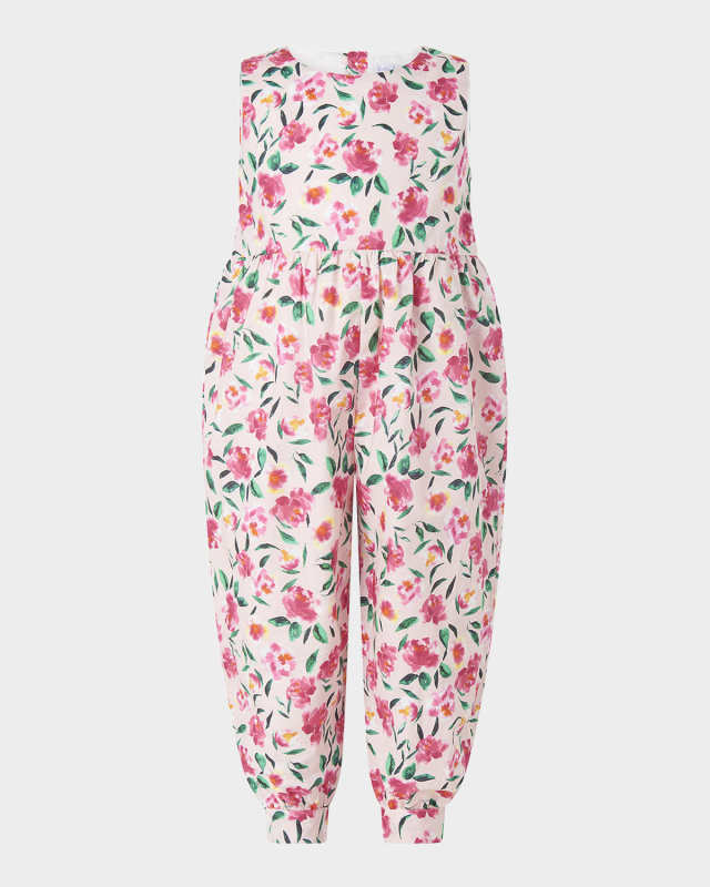 Girl's Posy Floral Sleeveless Jumpsuit, Size 2-10